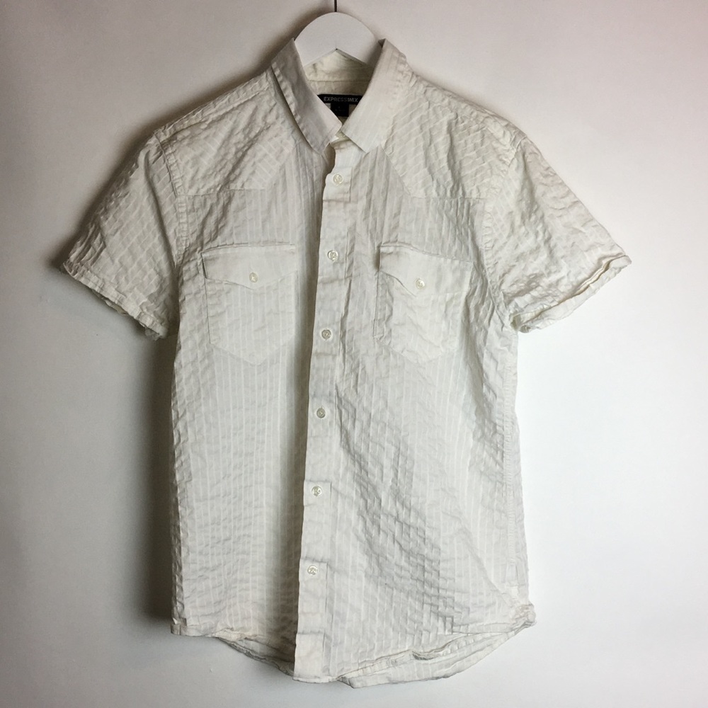 Express1MX Men's ShortSleeve ButtonUp Shirt Large